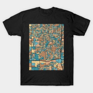 Omaha Map Pattern in Mid Century Pastel T-Shirt